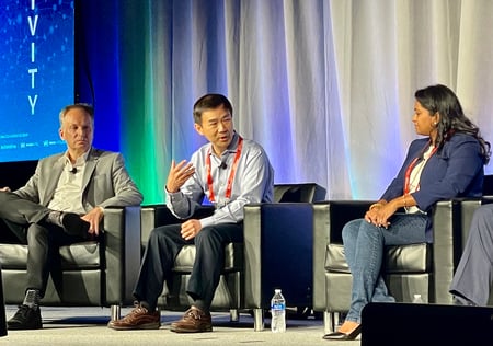 Sonats CTO and Co-Founder Yu Fang speaking on the "Removing the Pain of Software Integration" panel at AutoTech: Detroit 2022