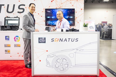The Sonatus booth at AutoTech: Detroit 2022